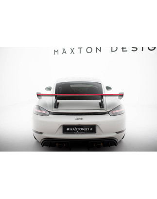 Spoiler in carbonio  V.2 + LED Porsche 718 Cayman 982c (Cod. M-CF-PO-CA-718-GTS-WING5-INT-245-P+LED-