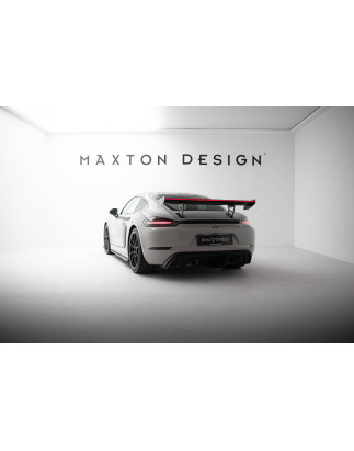 Spoiler in carbonio  V.2 + LED Porsche 718 Cayman 982c (Cod. M-CF-PO-CA-718-GTS-WING5-INT-245-P+LED-