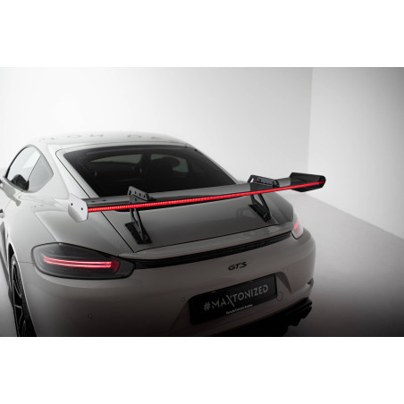 Spoiler in carbonio con supporto superiore V.1 + LED Porsche 718 Cayman 982c (Cod. M-CF-PO-CA-718-GT