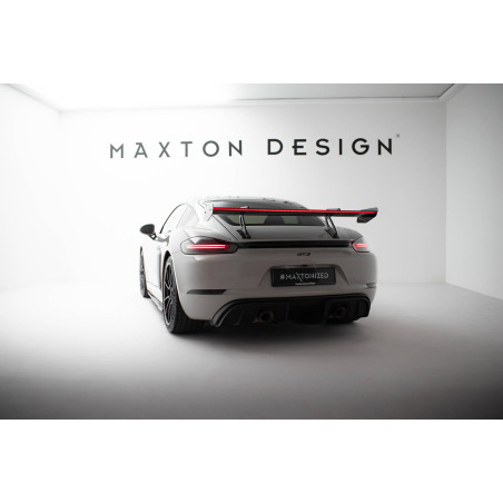 Spoiler in carbonio con supporto superiore V.1 + LED Porsche 718 Cayman 982c (Cod. M-CF-PO-CA-718-GT