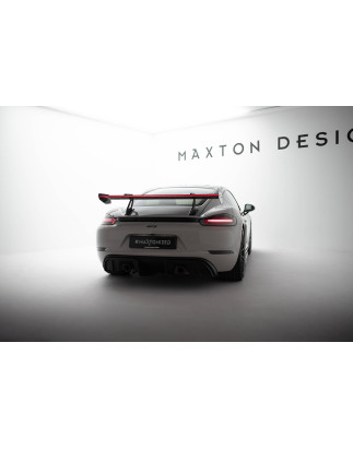 Spoiler in carbonio con supporto superiore V.1 + LED Porsche 718 Cayman 982c (Cod. M-CF-PO-CA-718-GT