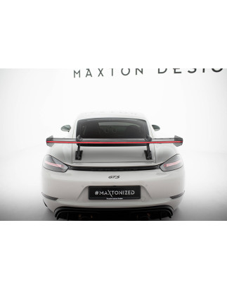 Spoiler in carbonio con supporto superiore V.1 + LED Porsche 718 Cayman 982c (Cod. M-CF-PO-CA-718-GT
