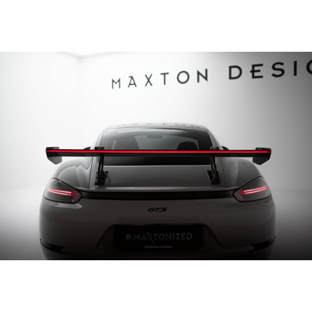 Spoiler in carbonio con supporto superiore V.2 + LED Porsche 718 Cayman 982c (Cod. M-CF-PO-CA-718-GT