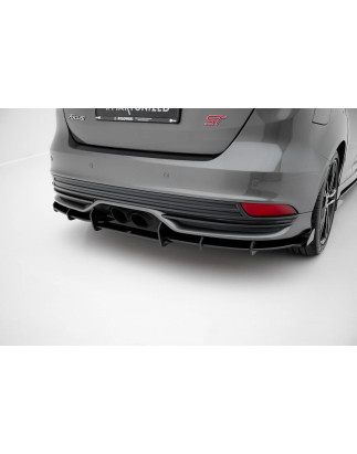 DIFFUSORE POSTERIORE street pro + Flaps Ford Focus ST Mk3 Facelift (Cod. M-FOFO3FSTCNC-RS2B+BRBI+RSF