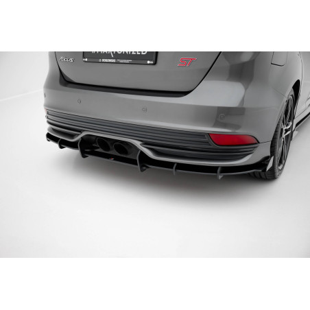 DIFFUSORE POSTERIORE street pro + Flaps Ford Focus ST Mk3 Facelift (Cod. M-FOFO3FSTCNC-RS2B+BRBI+RSF