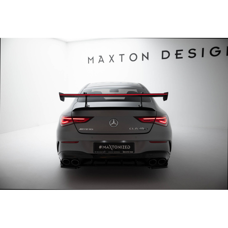 Spoiler in carbonio con supporto superiore + LED Mercedes-Benz CLA Coupe C118 / C118 Facelift (Cod. Spoiler in carbonio con supporto superiore + LED Mercedes-Benz CLA Coupe C118 / C118 Facelift (Cod.