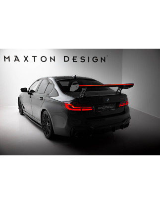 Spoiler in carbonio  + LED BMW 5 / M5 berlina G30 / F90 (Cod. M-CF-BM-5-G30-MPACK-WING5-INT-245-P+LE