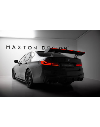 Spoiler in carbonio  + LED BMW 5 / M5 berlina G30 / F90 (Cod. M-CF-BM-5-G30-MPACK-WING5-INT-245-P+LE