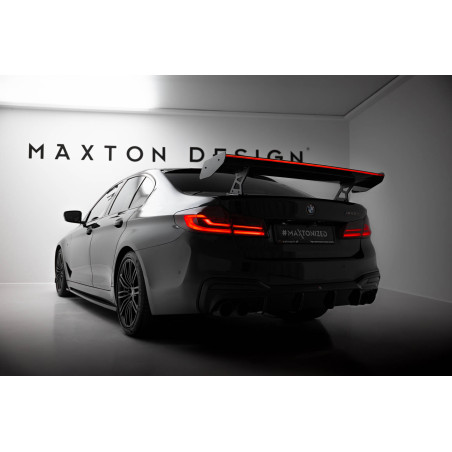 Spoiler in carbonio  + LED BMW 5 / M5 berlina G30 / F90 (Cod. M-CF-BM-5-G30-MPACK-WING5-INT-245-P+LE