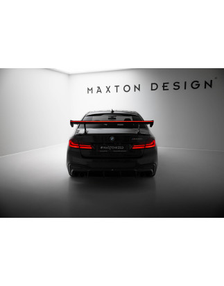 Spoiler in carbonio  + LED BMW 5 / M5 berlina G30 / F90 (Cod. M-CF-BM-5-G30-MPACK-WING5-INT-245-P+LE