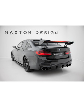 Spoiler in carbonio  + LED BMW 5 / M5 berlina G30 / F90 (Cod. M-CF-BM-5-G30-MPACK-WING5-INT-245-P+LE