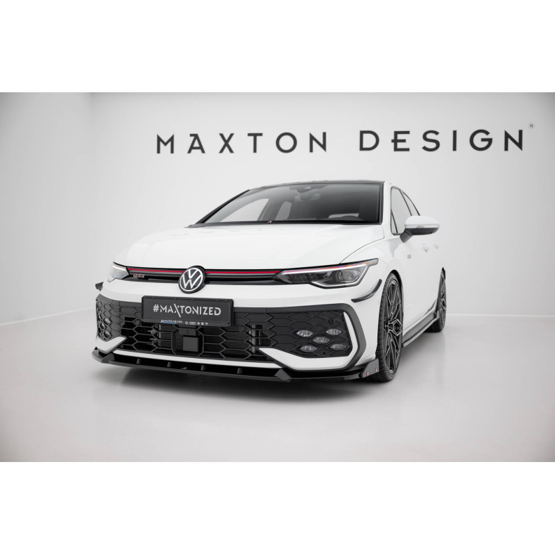 SPLITTER ANTERIORE V.2 + Flaps Volkswagen Golf GTI / GTE / R-Line Mk8 Facelift (Cod. M-VW-GO-8F-GTI-