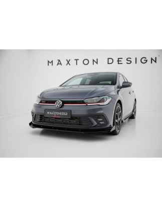 SPLITTER ANTERIORE street pro + Flaps Volkswagen Polo GTI Mk6 Facelift (Cod. M-VWPO6FGTICNC-FD1B+FSF