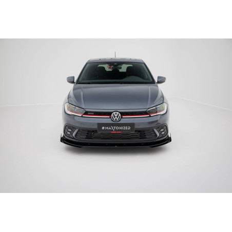 SPLITTER ANTERIORE street pro + Flaps Volkswagen Polo GTI Mk6 Facelift (Cod. M-VWPO6FGTICNC-FD1B+FSF