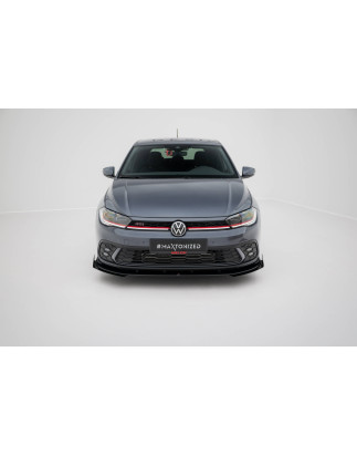 SPLITTER ANTERIORE street pro + Flaps Volkswagen Polo GTI Mk6 Facelift (Cod. M-VWPO6FGTICNC-FD1BRB+F