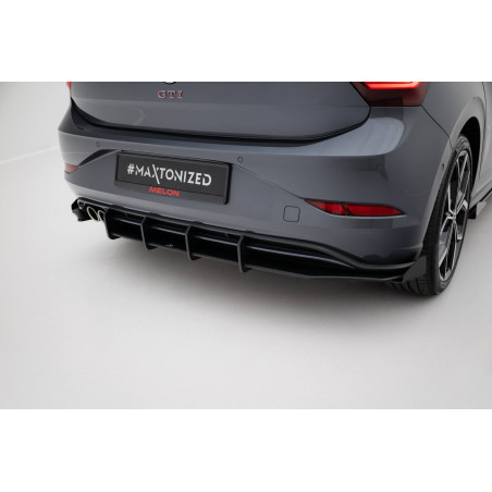 DIFFUSORE POSTERIORE street pro + Flaps Volkswagen Polo GTI Mk6 Facelift (Cod. M-VWPO6FGTICNC-RS1B+R