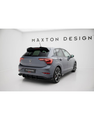 DIFFUSORE POSTERIORE street pro + Flaps Volkswagen Polo GTI Mk6 Facelift (Cod. M-VWPO6FGTICNC-RS1B+B