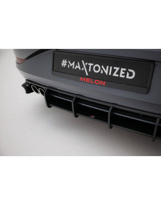 DIFFUSORE POSTERIORE street pro + Flaps Volkswagen Polo GTI Mk6 Facelift (Cod. M-VWPO6FGTICNC-RS1B+B