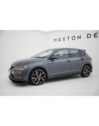 Diffusori minigonne street pro + Flaps Volkswagen Polo GTI Mk6 Facelift (Cod. M-VWPO6FGTICNC-SD1B+SF