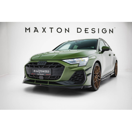 SPLITTER ANTERIORE V.2 Audi S3 Sportback / A3 S-line Sportback  8Y Facelift (Cod. M-AU-S3-8YF-S-FD2G