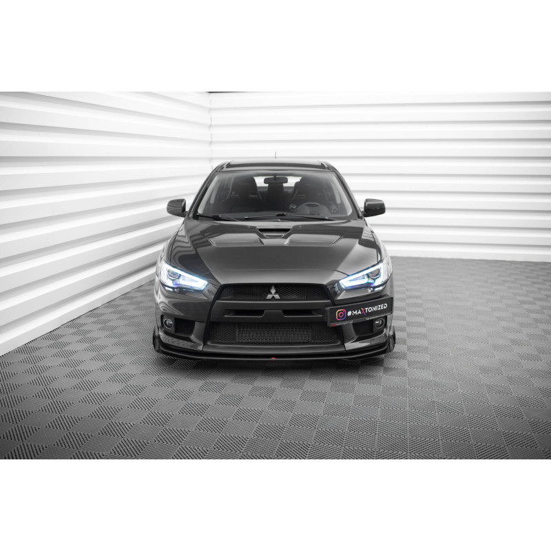 SPLITTER ANTERIORE street pro + Flaps Mitsubishi Lancer EVO X (Cod. M-MILA10EVOCNC-FD4BRB+FSF1G)