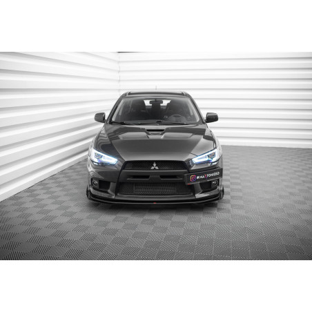 SPLITTER ANTERIORE street pro + Flaps Mitsubishi Lancer EVO X (Cod. M-MILA10EVOCNC-FD4BRB+FSF1G)