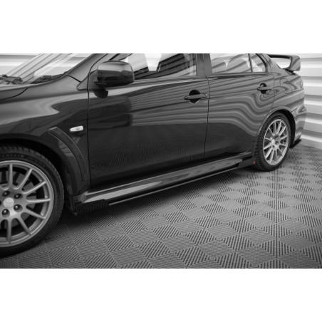 Diffusori minigonne street pro + Flaps Mitsubishi Lancer EVO X (Cod. M-MILA10EVOCNC-SD2BRB+SF1G)