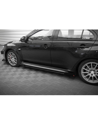 Diffusori minigonne street pro + Flaps Mitsubishi Lancer EVO X (Cod. M-MILA10EVOCNC-SD2BRB+SF1G)