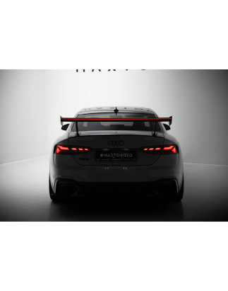 Spoiler in carbonio  V.1 + LED Audi A5 / A5 S-Line / S5 / RS5 Coupe F5 / F5 Facelift (Cod. M-CF-AU-S