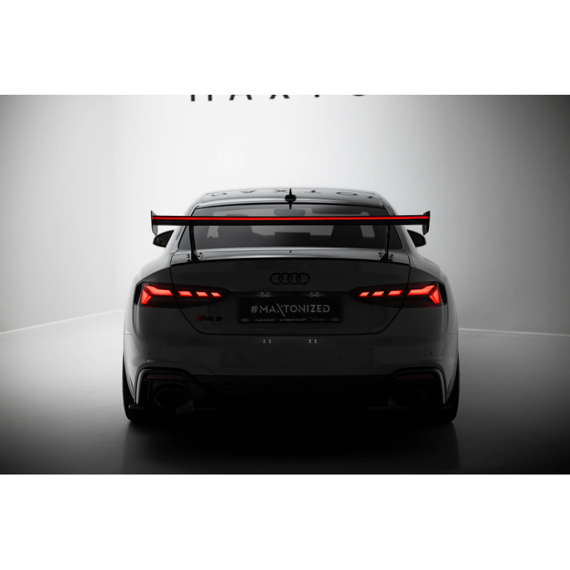 Spoiler in carbonio  V.1 + LED Audi A5 / A5 S-Line / S5 / RS5 Coupe F5 / F5 Facelift (Cod. M-CF-AU-S