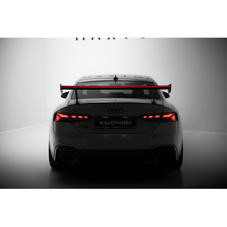 Spoiler in carbonio  V.1 + LED Audi A5 / A5 S-Line / S5 / RS5 Coupe F5 / F5 Facelift (Cod. M-CF-AU-S