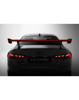 Spoiler in carbonio  V.2 + LED Audi A5 / A5 S-Line / S5 / RS5 Coupe F5 / F5 Facelift (Cod. M-CF-AU-S