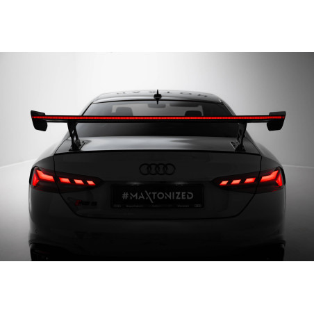 Spoiler in carbonio  V.2 + LED Audi A5 / A5 S-Line / S5 / RS5 Coupe F5 / F5 Facelift (Cod. M-CF-AU-S