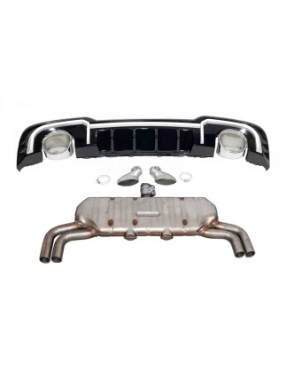 Diffusore Posteriore Audi A3 Sportback 2016-2019 Look RS3 Scarico (Cod. E-TCA20160092)