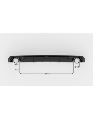 Sottoparaurti posteriore V.1 Audi A4 S-line B9 (Version with single scarico tips on both sides) (Cod