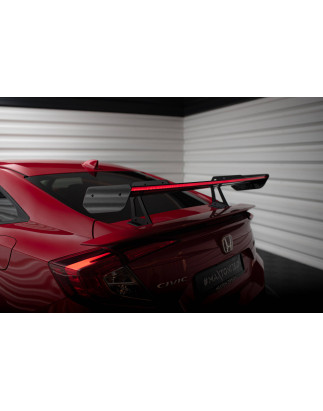 Spoiler in carbonio con supporto superiore + LED Honda Civic SI Mk10 (Cod. M-CF-HO-CI-10-SI-WING5-UP