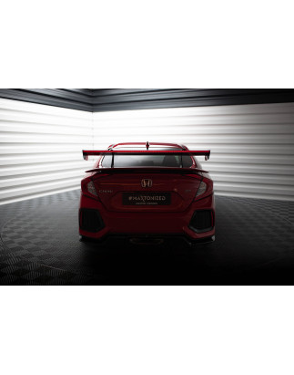 Spoiler in carbonio con supporto superiore + LED Honda Civic SI Mk10 (Cod. M-CF-HO-CI-10-SI-WING5-UP