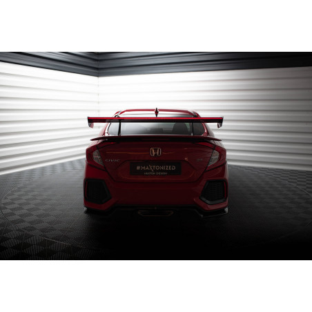 Spoiler in carbonio con supporto superiore + LED Honda Civic SI Mk10 (Cod. M-CF-HO-CI-10-SI-WING5-UP