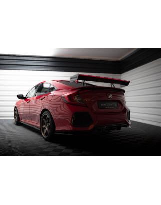 Spoiler in carbonio con supporto superiore + LED Honda Civic SI Mk10 (Cod. M-CF-HO-CI-10-SI-WING5-UP