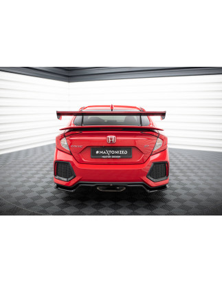 Spoiler in carbonio con supporto superiore + LED Honda Civic SI Mk10 (Cod. M-CF-HO-CI-10-SI-WING5-UP