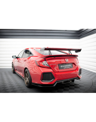 Spoiler in carbonio con supporto superiore + LED Honda Civic SI Mk10 (Cod. M-CF-HO-CI-10-SI-WING5-UP
