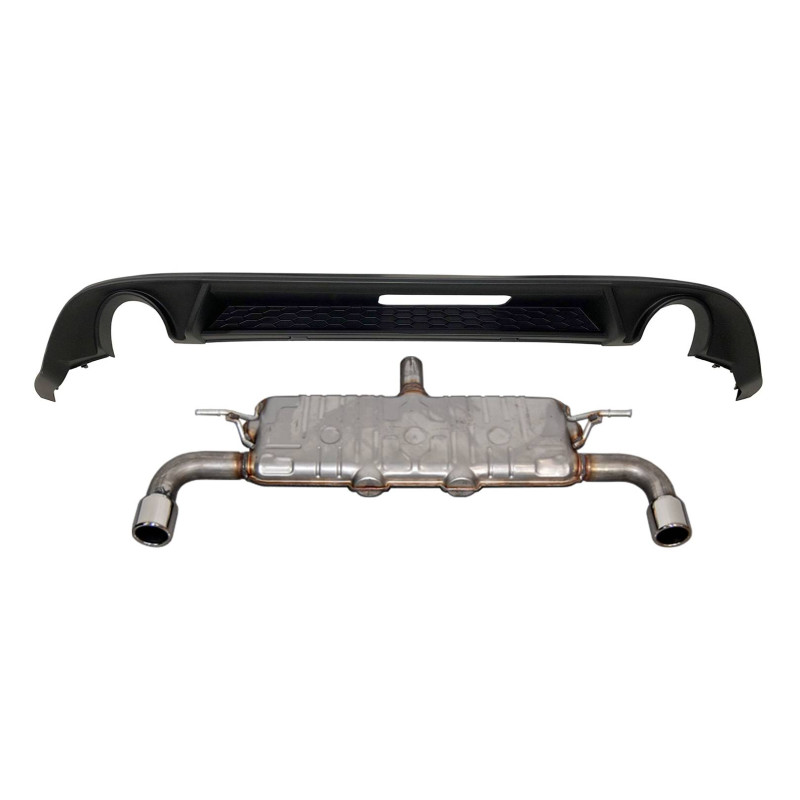 Diffusore Posteriore Volkswagen Golf 7.5 look GTI Scarico (Cod. E-TCW60110093)