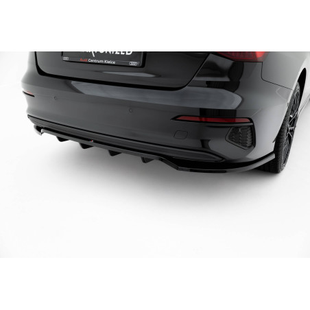 Splitter posteriore (con barre verticali) Audi A3 berlina 8Y (Cod. M-AU-A3-8Y-S-RD1G+RD2G)