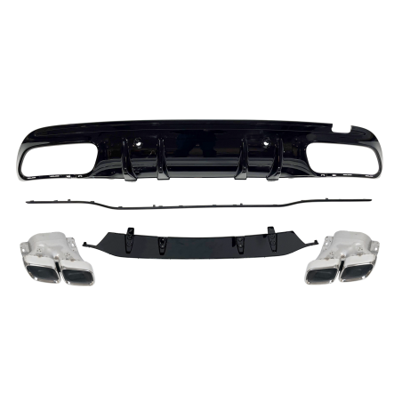 Diffusore Posteriore Mercedes W205 2019 4P / SW Look C63 ABS (Cod. E-TCM2059)