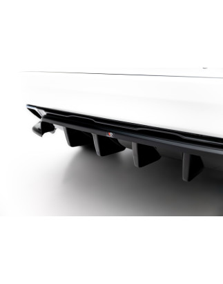 Splitter posteriore (con barre verticali) Volvo XC60 Mk1 Facelift (Cod. M-VO-XC60-1F-RD1G+RD2G)