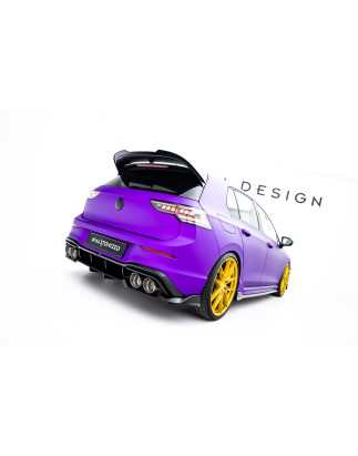 Splitter posteriore (con barre verticali) V.1 Volkswagen Golf R  Mk8 / Mk8 Facelift (Cod. M-VW-GO-8F