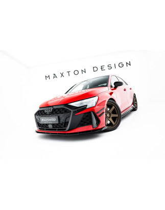 SPLITTER ANTERIORE street pro + Flaps Audi RS3 berlina 8Y Facelift (Cod. M-AURS38YFSCNC-FD1BRB+FSF1G
