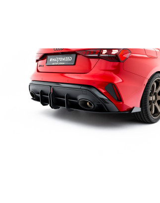 DIFFUSORE POSTERIORE street pro + Flaps Audi RS3 berlina 8Y Facelift (Cod. M-AURS38YFSCNC-RS1B+RSF1G