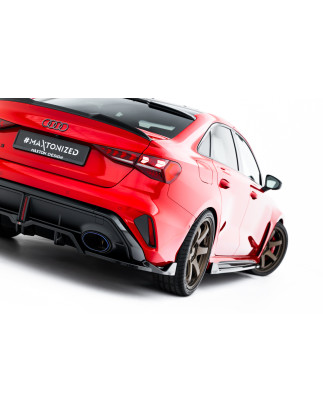 Splitter posteriore (con barre verticali) V.2 Audi RS3 berlina 8Y Facelift (Cod. M-AU-RS3-8YF-S-RD3G