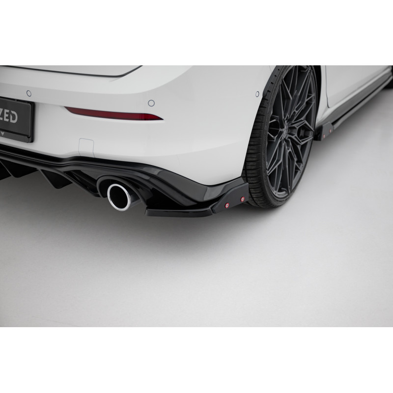 Splitters posteriori laterali V.4 + Flaps Volkswagen Golf GTI / GTE Mk8 (Cod. M-VW-GO-8-GTI-RSD4G+RS